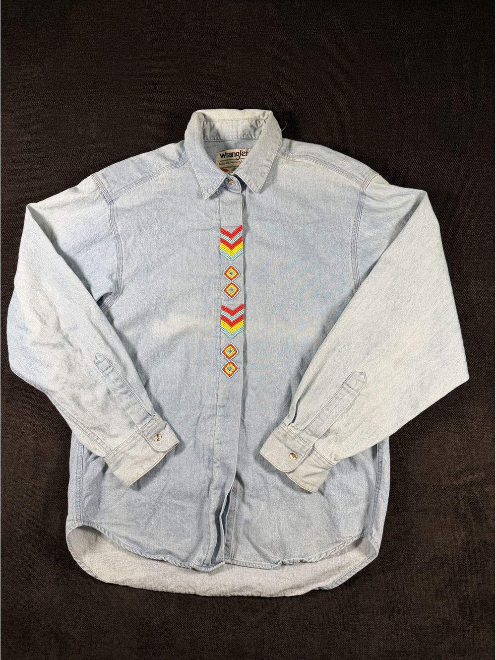 Wrangler Authentic Western Apparel Light Blue Denim Shirt XL